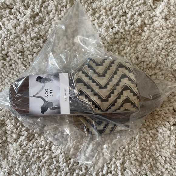 Handmade Straw Slide Sandals Open Toe Mule Black and Natural Woven. Size 38 - Picture 5 of 5